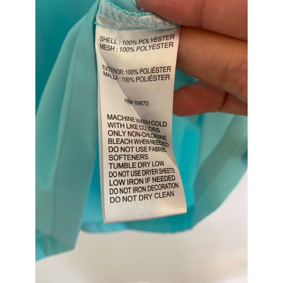 Bimini Bay Men’s Turquoise Fishing Shirt XL Short Sleeve Button-Up 100% Poly - Picture 5 of 5